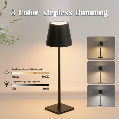 Rechargeable LED Touch Table Lamp – 3 Color Modes, Dimmable, Cordless Bedside & Desk Light