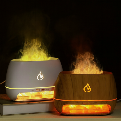 3D Flame Effect Essential Oil Diffuser, Ultrasonic Aroma Humidifier with LED Light & USB Power