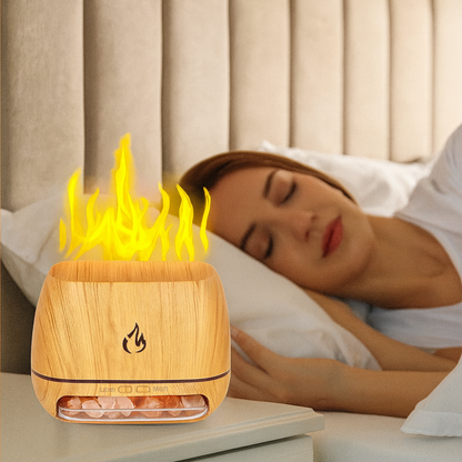 3D Flame Effect Essential Oil Diffuser, Ultrasonic Aroma Humidifier with LED Light & USB Power