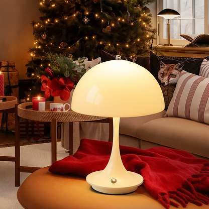 Portable Mushroom LED Table Lamp – USB C Rechargeable, Touch Control, 3-Color Dimmable Night Light